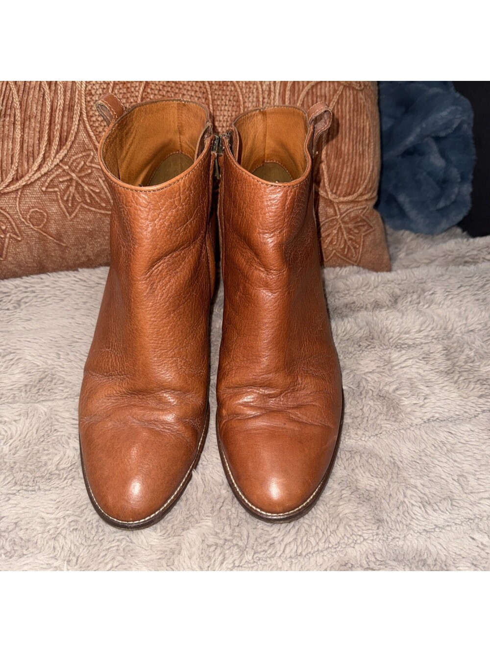 Madewell Leather Camel zippered Ankle Boots,  Size 11